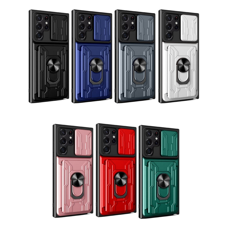 For Samsung Galaxy S22 Ultra 5G Sliding Camshield Card Phone Case