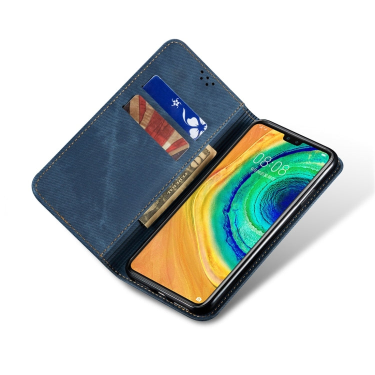 For Huawei Mate 30 Denim Texture Casual Style Horizontal Flip Leather Case with Holder & Card Slots & Wallet
