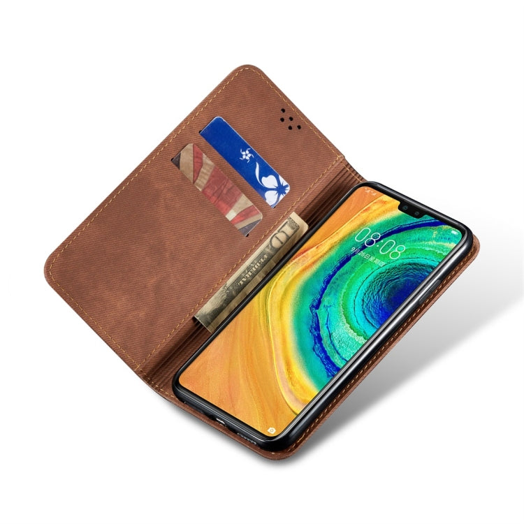For Huawei Mate 30 Denim Texture Casual Style Horizontal Flip Leather Case with Holder & Card Slots & Wallet