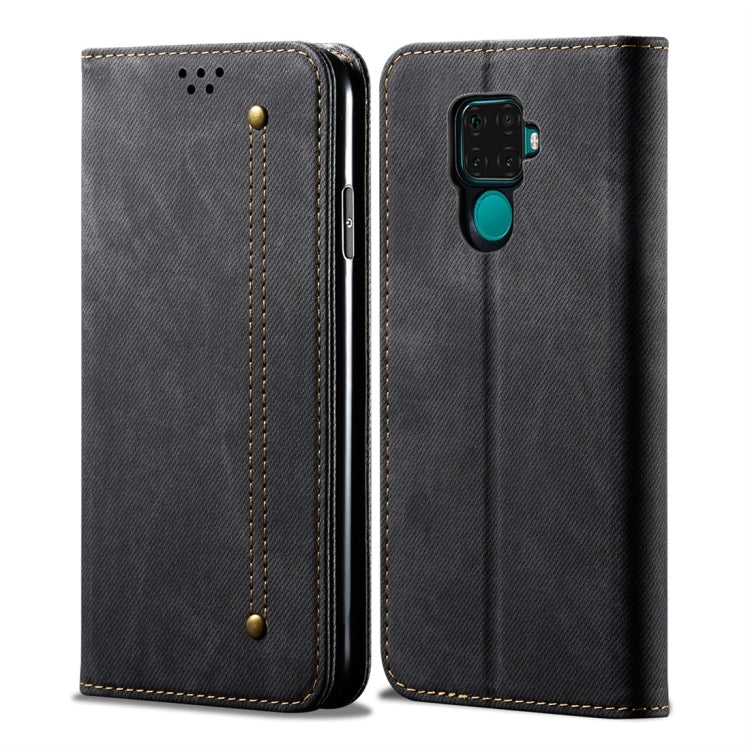 For Huawei Mate 30 Lite Denim Texture Casual Style Horizontal Flip Leather Case with Holder & Card Slots & Wallet