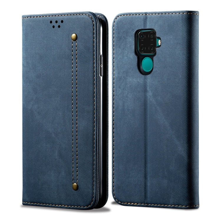 For Huawei Mate 30 Lite Denim Texture Casual Style Horizontal Flip Leather Case with Holder & Card Slots & Wallet