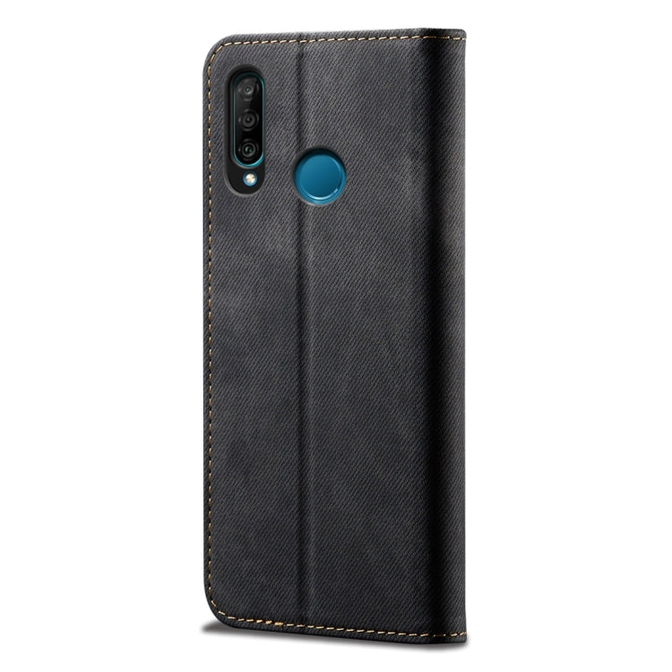 For Huawei P30 Lite Denim Texture Casual Style Horizontal Flip Leather Case with Holder & Card Slots & Wallet