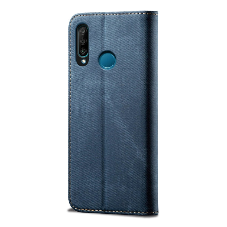 For Huawei P30 Lite Denim Texture Casual Style Horizontal Flip Leather Case with Holder & Card Slots & Wallet