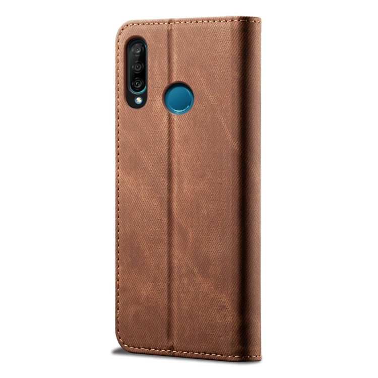 For Huawei P30 Lite Denim Texture Casual Style Horizontal Flip Leather Case with Holder & Card Slots & Wallet