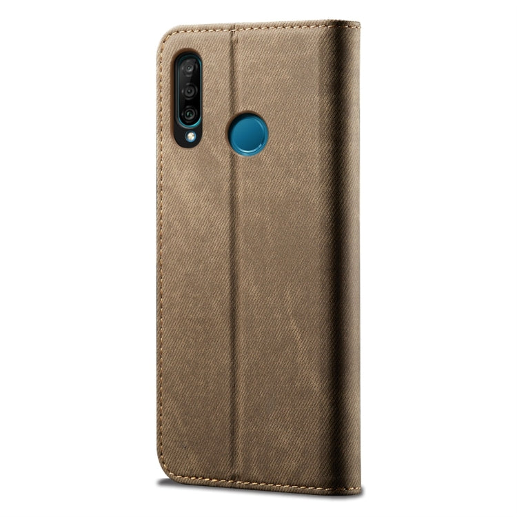 For Huawei P30 Lite Denim Texture Casual Style Horizontal Flip Leather Case with Holder & Card Slots & Wallet