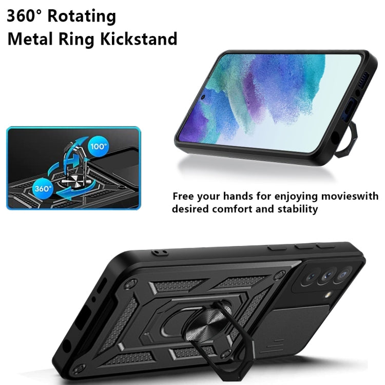 For Samsung Galaxy S21 FE 5G Sliding Camera Design TPU + PC Phone Case