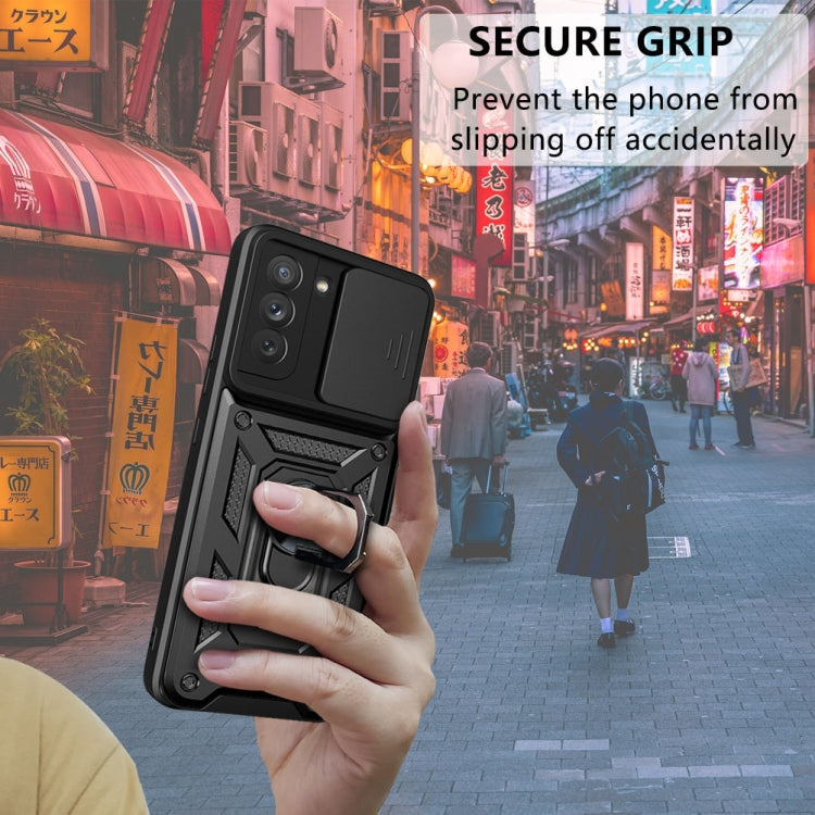 For Samsung Galaxy S21 FE 5G Sliding Camera Design TPU + PC Phone Case