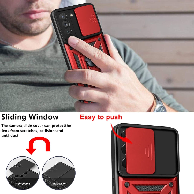 For Samsung Galaxy S21 FE 5G Sliding Camera Design TPU + PC Phone Case