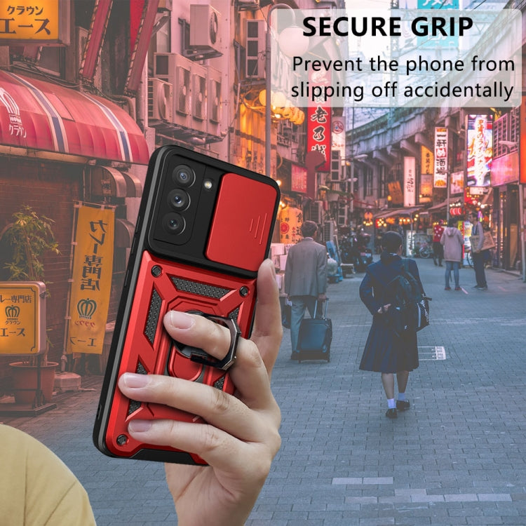 For Samsung Galaxy S21 FE 5G Sliding Camera Design TPU + PC Phone Case