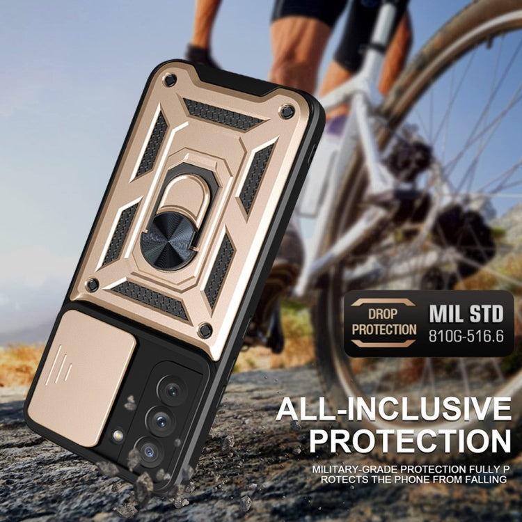 For Samsung Galaxy S21 FE 5G Sliding Camera Design TPU + PC Phone Case