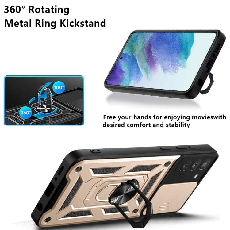 For Samsung Galaxy S21 FE 5G Sliding Camera Design TPU + PC Phone Case