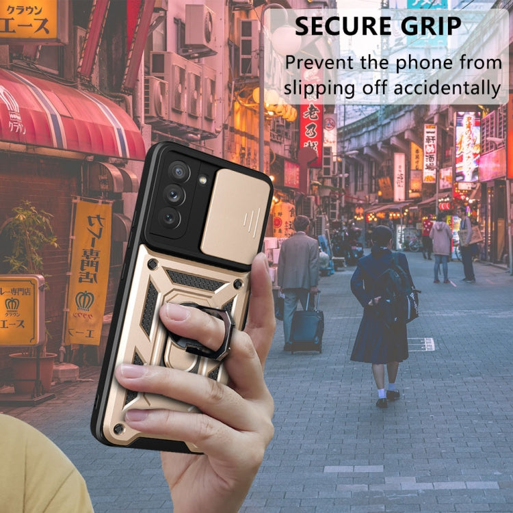 For Samsung Galaxy S21 FE 5G Sliding Camera Design TPU + PC Phone Case
