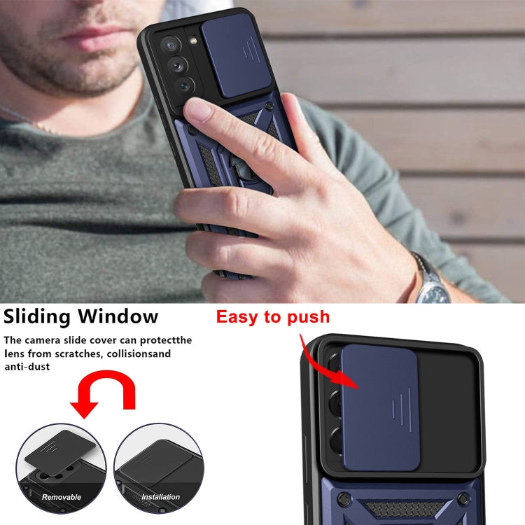 For Samsung Galaxy S21 FE 5G Sliding Camera Design TPU + PC Phone Case