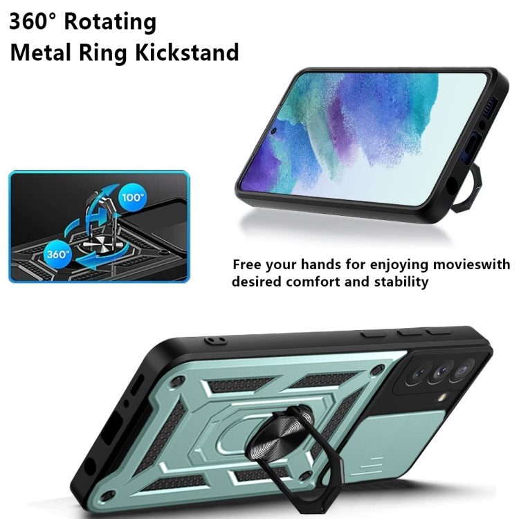 For Samsung Galaxy S21 FE 5G Sliding Camera Design TPU + PC Phone Case