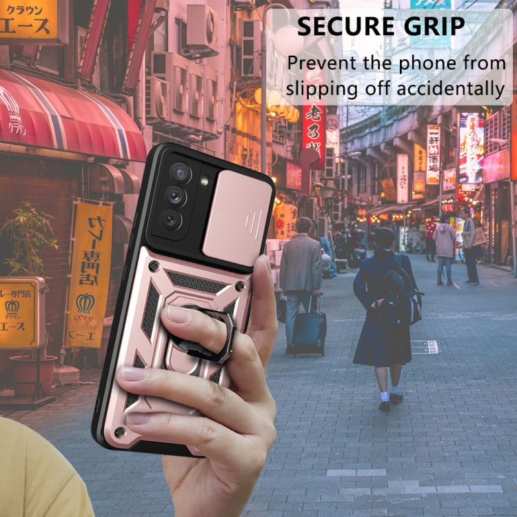 For Samsung Galaxy S21 FE 5G Sliding Camera Design TPU + PC Phone Case