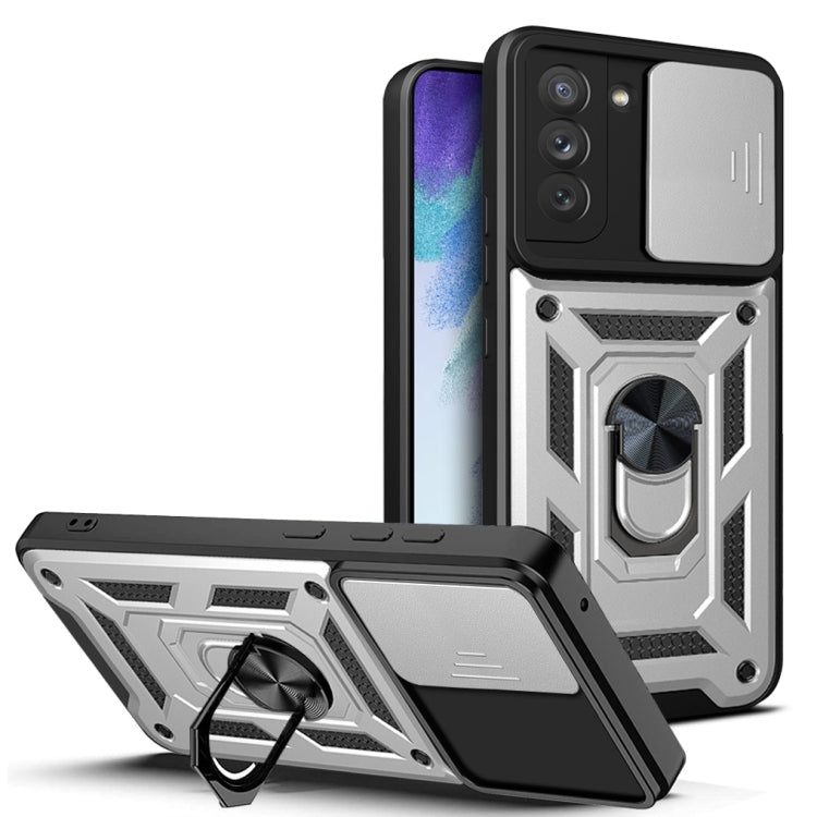 For Samsung Galaxy S21 FE 5G Sliding Camera Design TPU + PC Phone Case