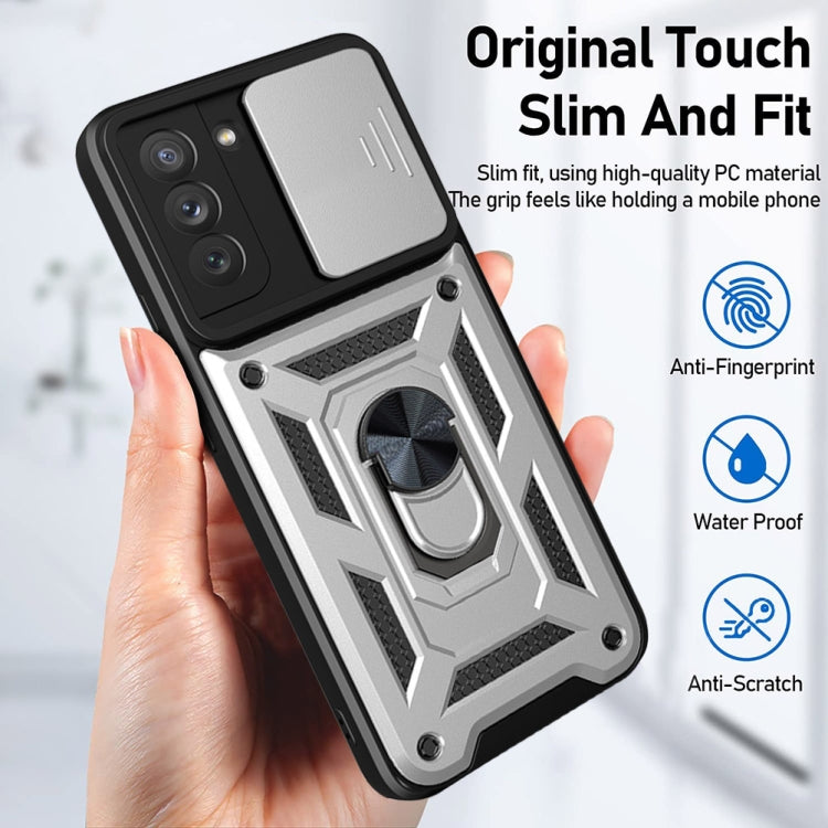 For Samsung Galaxy S21 FE 5G Sliding Camera Design TPU + PC Phone Case