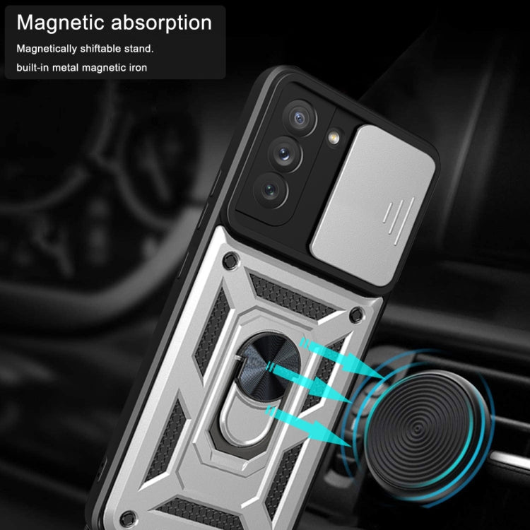 For Samsung Galaxy S21 FE 5G Sliding Camera Design TPU + PC Phone Case