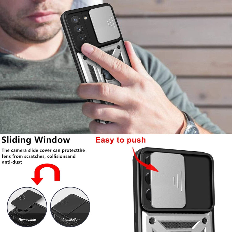 For Samsung Galaxy S21 FE 5G Sliding Camera Design TPU + PC Phone Case