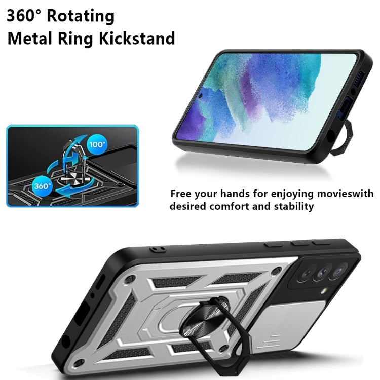 For Samsung Galaxy S21 FE 5G Sliding Camera Design TPU + PC Phone Case