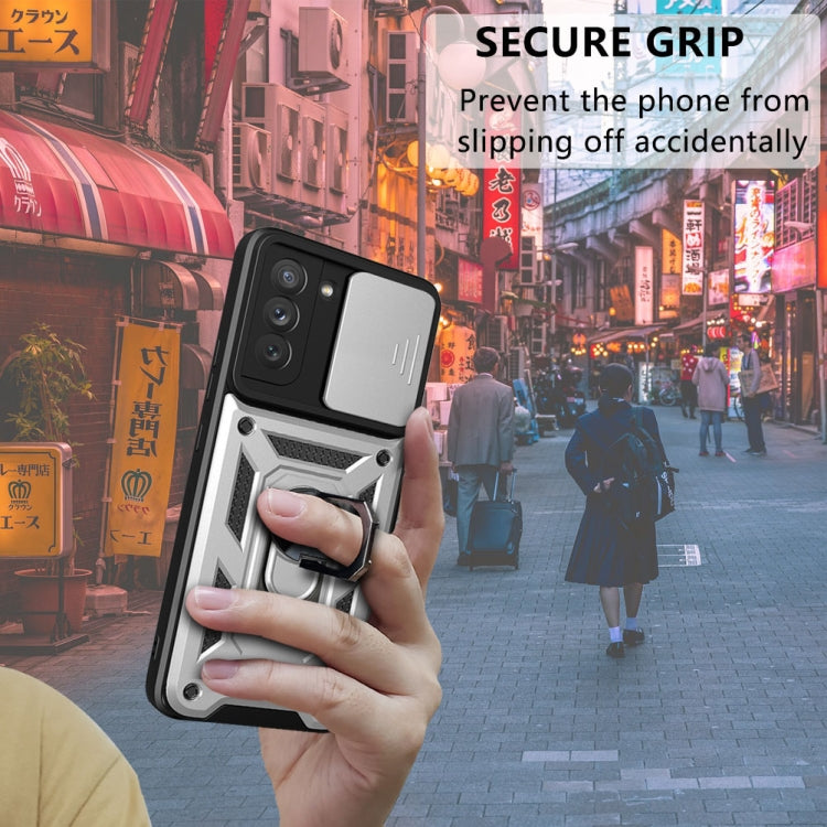 For Samsung Galaxy S21 FE 5G Sliding Camera Design TPU + PC Phone Case