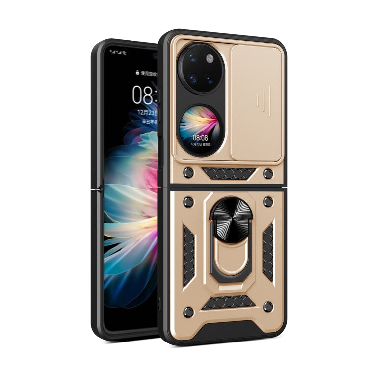For Huawei P50 Pocket Sliding Camera Design TPU + PC Phone Case