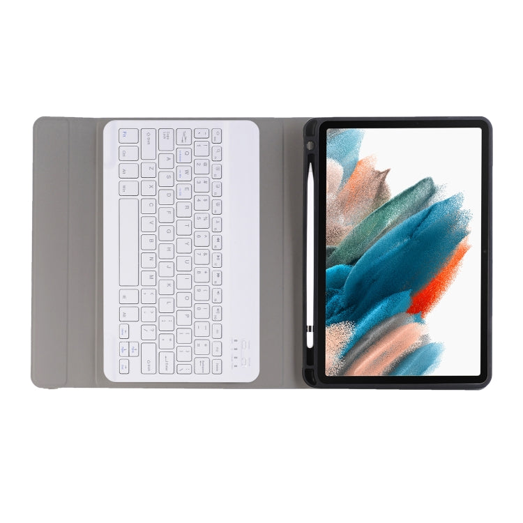 A08B Bluetooth Keyboard Leather Case with Holder & TPU Pen Slot For Samsung Galaxy Tab A8 10.5 2021 SM-X205 / SM-X200