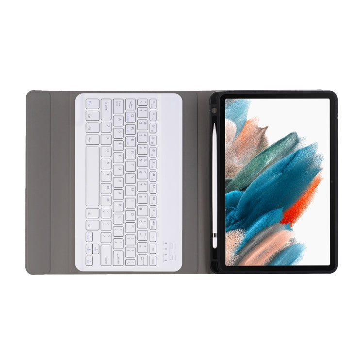 A08B Bluetooth Keyboard Leather Case with Holder & TPU Pen Slot For Samsung Galaxy Tab A8 10.5 2021 SM-X205 / SM-X200