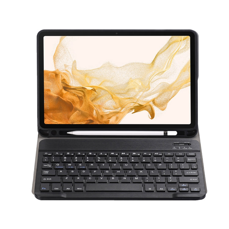 A870B Bluetooth Keyboard Leather Case with Holder & TPU Pen Slot For Samsung Galaxy Tab S8 11 inch SM-X700 / SM-X706