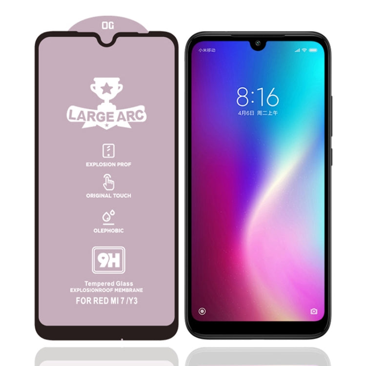 25 PCS 9H HD Large Arc High Alumina Full Screen Tempered Glass Film for Xiaomi Redmi 7