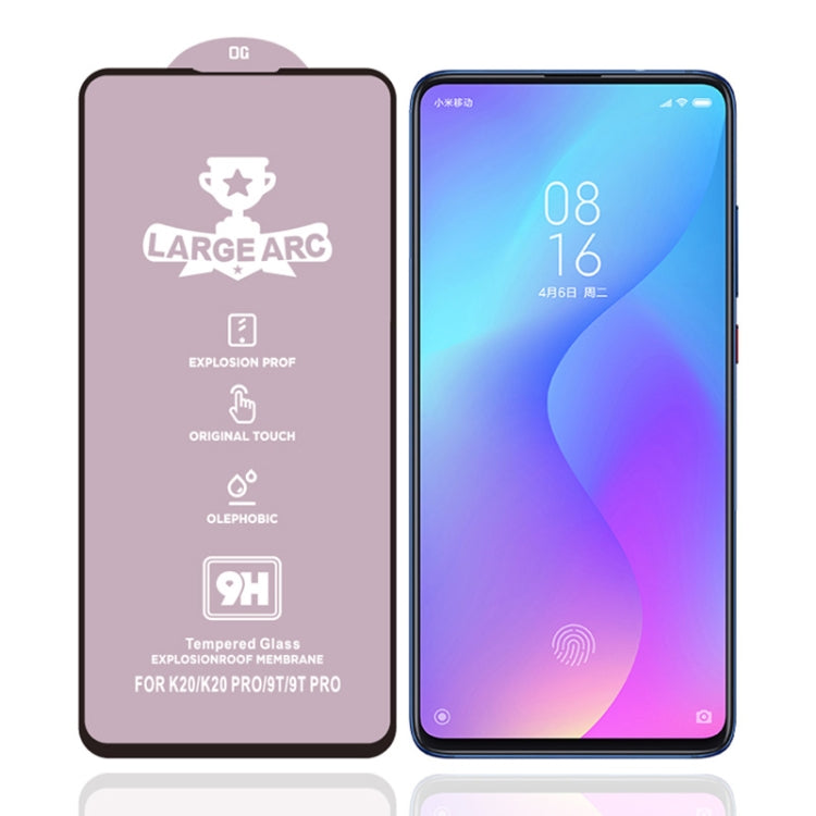 25 PCS 9H HD Large Arc High Alumina Full Screen Tempered Glass Film for Xiaomi Redmi K20