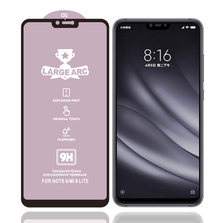 25 PCS 9H HD Large Arc High Alumina Full Screen Tempered Glass Film For Xiaomi Mi 8 Lite