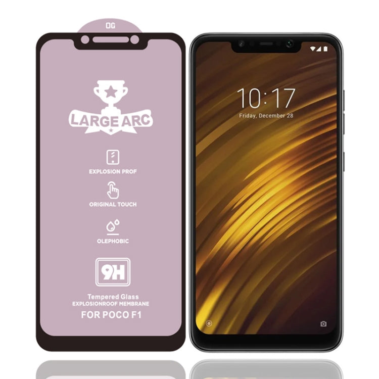 25 PCS 9H HD Large Arc High Alumina Full Screen Tempered Glass Film for Xiaomi Pocophone F1