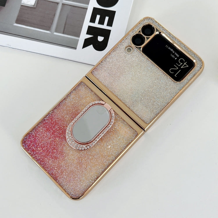 For Samsung Galaxy Z Flip3 5G Shinning Diamond Ring Holder Phone Case