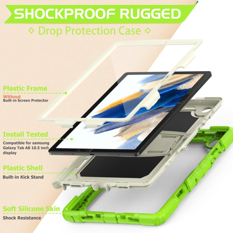 For Samsung Galaxy Tab A8 10.5 2021 Shockproof Beige Silicone + PC Tablet Protective Case