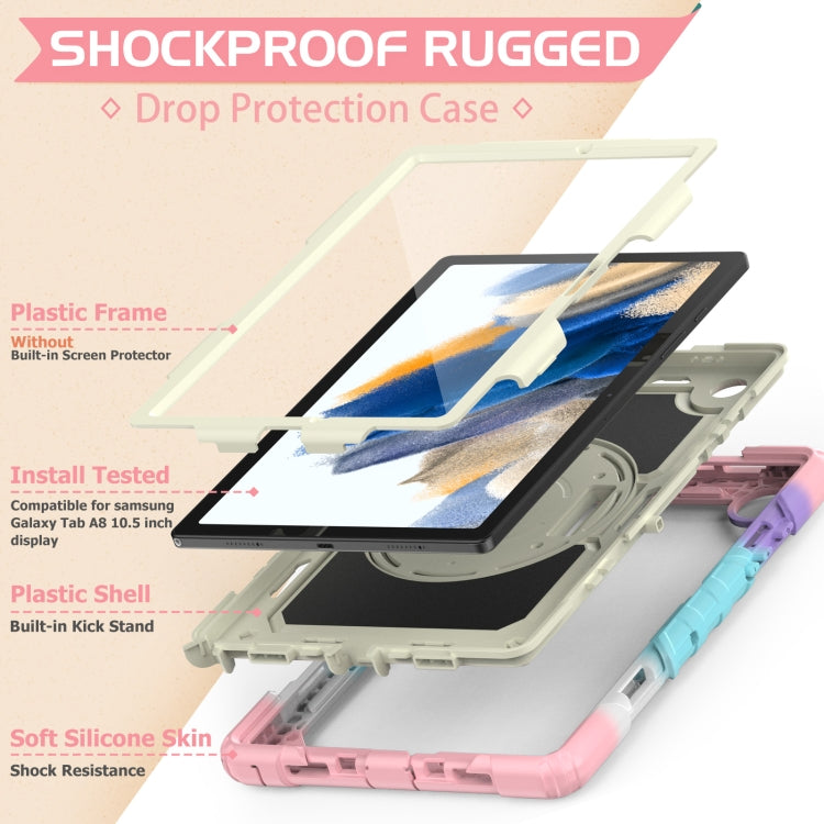 For Samsung Galaxy Tab A8 10.5 2021 Shockproof Beige Silicone + PC Tablet Protective Case