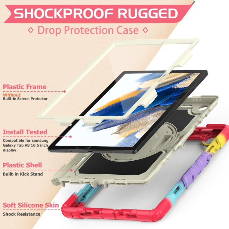 For Samsung Galaxy Tab A8 10.5 2021 Shockproof Beige Silicone + PC Tablet Protective Case