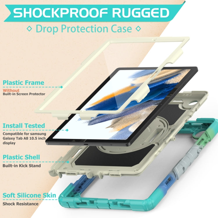 For Samsung Galaxy Tab A8 10.5 2021 Shockproof Beige Silicone + PC Tablet Protective Case