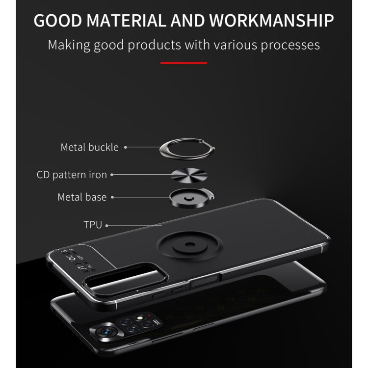 For Xiaomi Redmi Note 11 4G International Version Metal Ring Holder TPU Phone Case