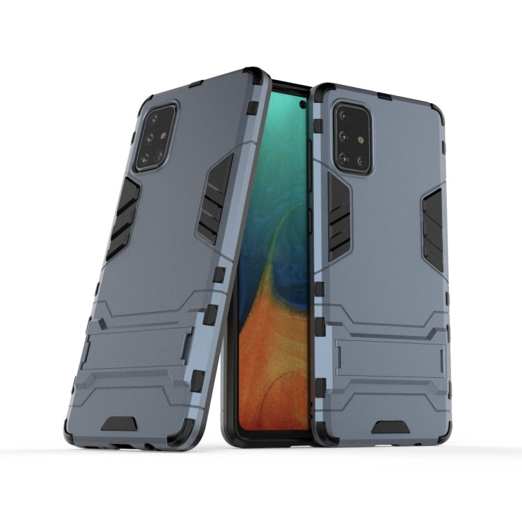 For Galaxy A71 Shockproof PC + TPU Protective Case with Invisible Holder