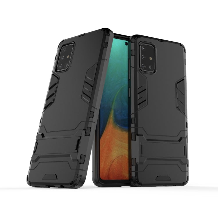 For Galaxy A71 Shockproof PC + TPU Protective Case with Invisible Holder