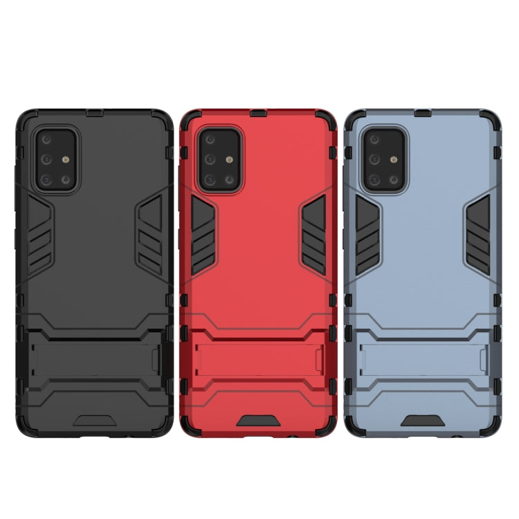 For Galaxy A71 Shockproof PC + TPU Protective Case with Invisible Holder