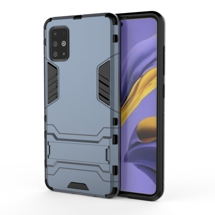 For Galaxy A51 Shockproof PC + TPU Protective Case with Invisible Holder