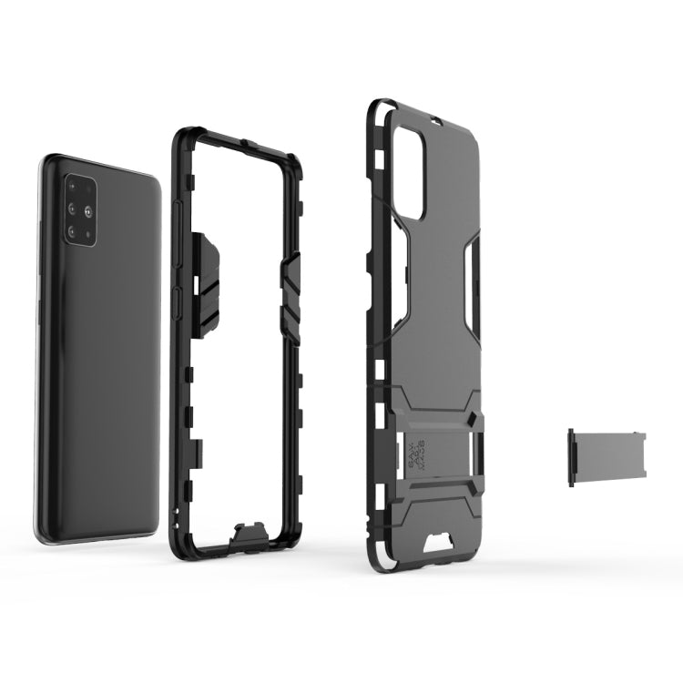 For Galaxy A51 Shockproof PC + TPU Protective Case with Invisible Holder