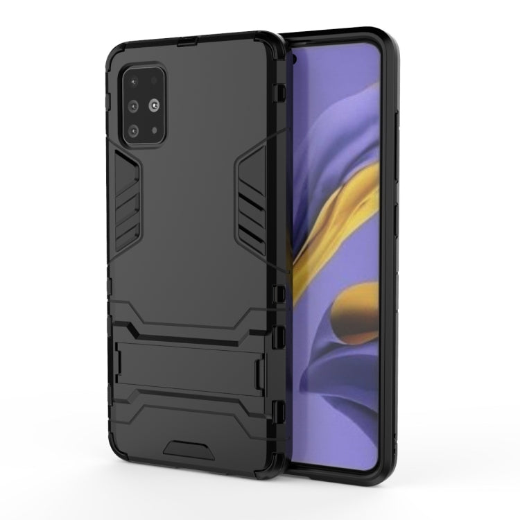 For Galaxy A51 Shockproof PC + TPU Protective Case with Invisible Holder
