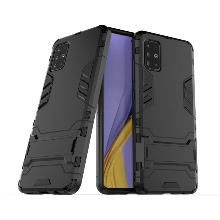 For Galaxy A51 Shockproof PC + TPU Protective Case with Invisible Holder