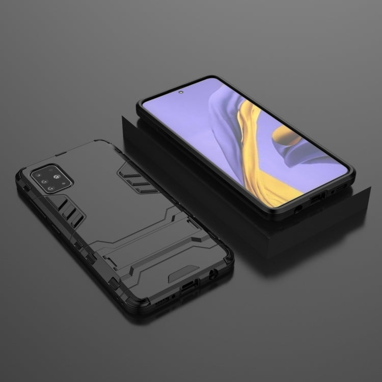 For Galaxy A51 Shockproof PC + TPU Protective Case with Invisible Holder