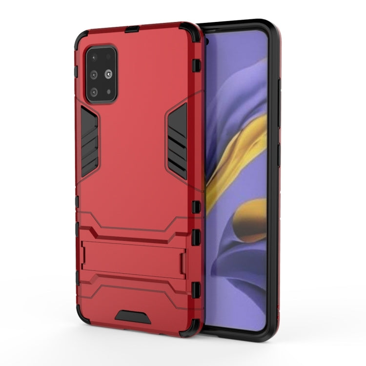 For Galaxy A51 Shockproof PC + TPU Protective Case with Invisible Holder