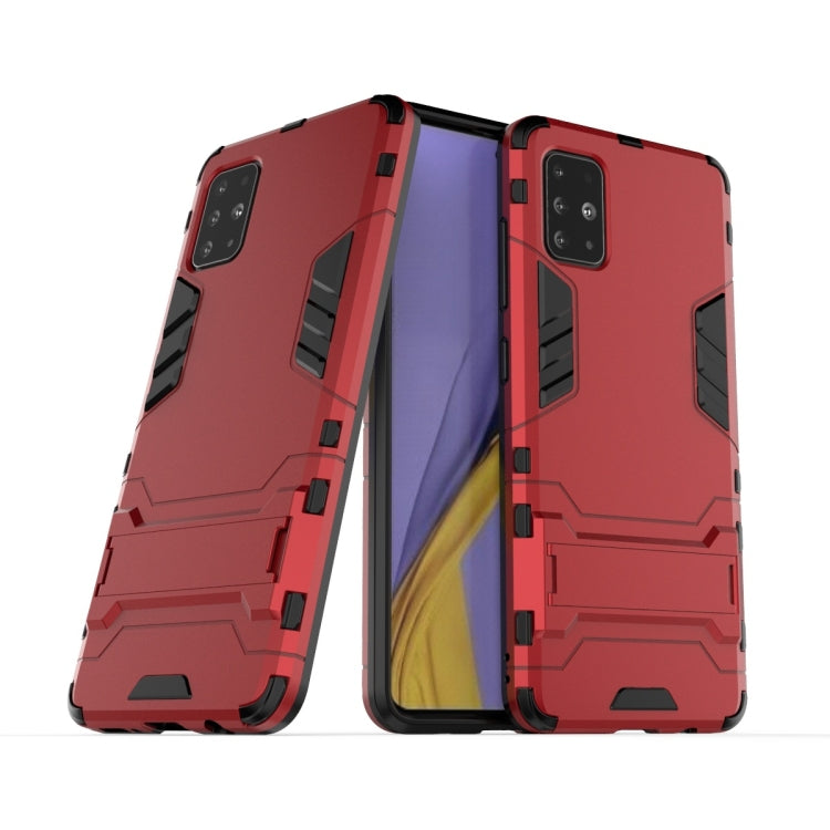 For Galaxy A51 Shockproof PC + TPU Protective Case with Invisible Holder