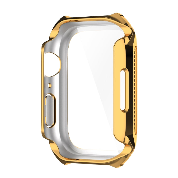 Rhombus Belt Drill + Tempered Film Integrated Case For Apple Watch Series 8 / 7 41mm